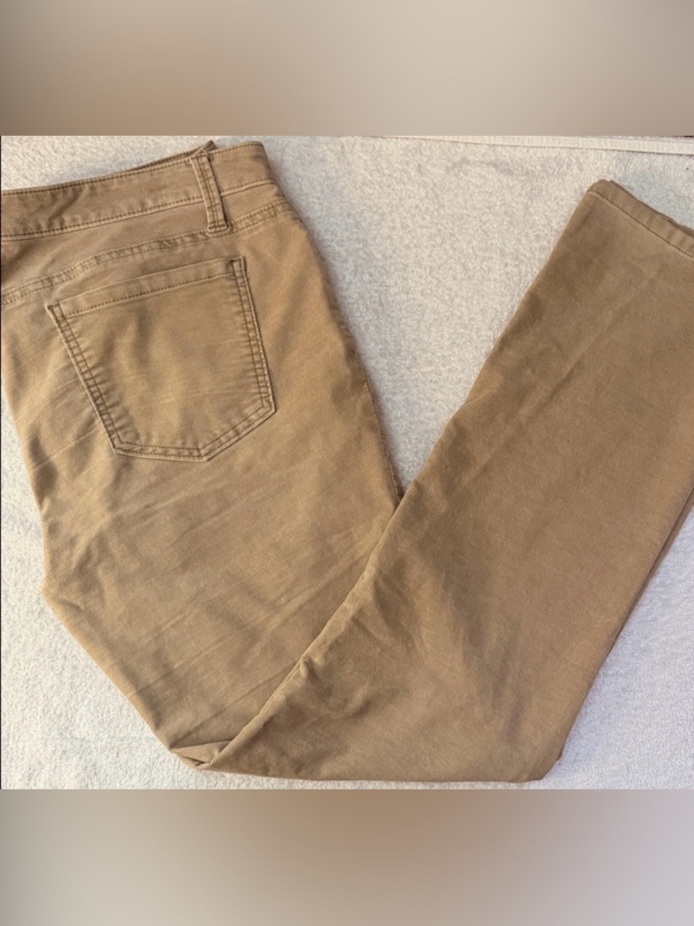 LOFT Ann Taylor Modern Slim Straight Leg Corduroy Chino Khaki Grandmacore Preppy
